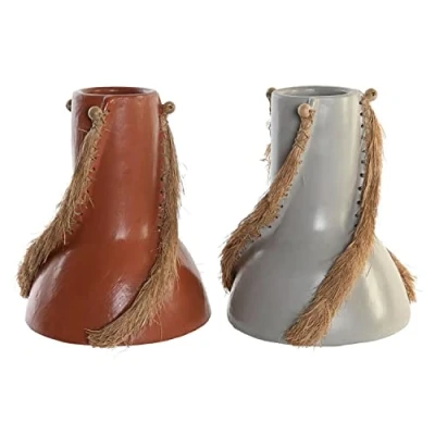 Afbeelding van Vaas DKD Home Decor Grijs Terra cotta 26 x 30 cm (2 Stuks)