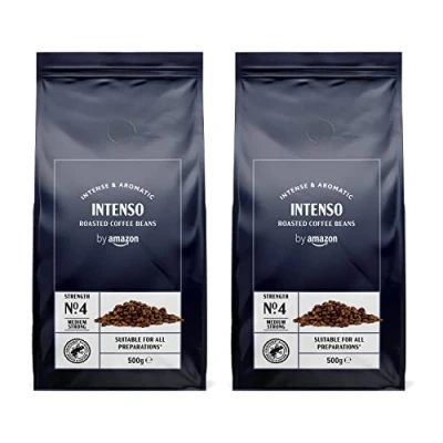 Afbeelding van by Amazon Koffiebonen, Caffé Intenso, medium geroosterd, 500 g, 2 stuks, Rainforest Alliance gecertificeerd