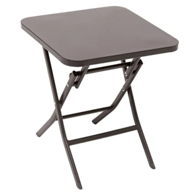 Afbeelding van Hesperide Bijzettafel/tuin tafel Oase metaal taupe 40 x 45 cm voor buiten inklapbaar Camping