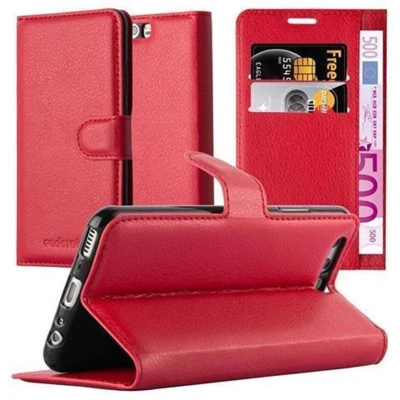 Afbeelding van Cadorabo Hoesje geschikt voor Huawei P10 in KARMIJN ROOD Beschermhoes met magnetische sluiting, standfunctie en kaartvakje Book Case Cover Etui