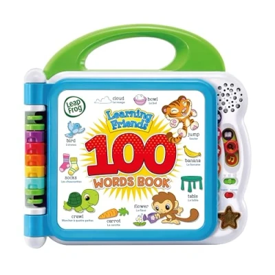 Afbeelding van Leapfrog Learning Friends babyboek met 100 woorden, educatief en interactief tweetalig speelgoed, pre school boek voor jongens meisjes van 1, 2, 3, 4+ jaar, Engelse versie