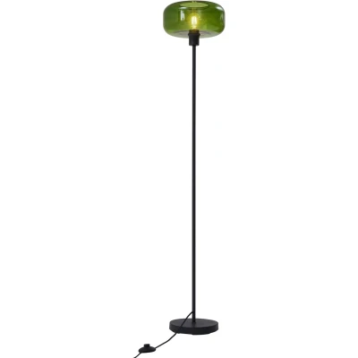 Afbeelding van QAZQA bizle Retro Vloerlamp Staande Lamp 1 lichts H 146 cm Zwart Woonkamer Slaapkamer Keuken