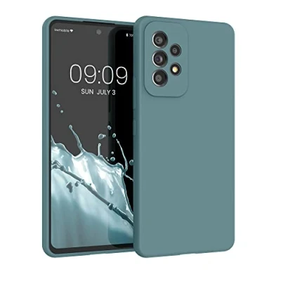 Afbeelding van kwmobile telefoonhoesje geschikt voor Samsung Galaxy A53 5G Hoesje met siliconen coating Smartphone case in Arctische nacht