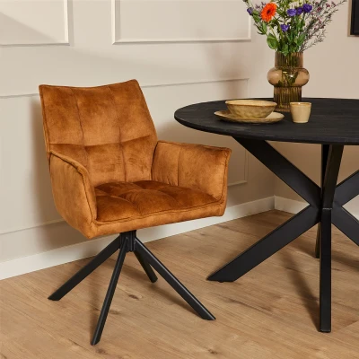 Afbeelding van Eetkamerstoel Dani Velvet Gold