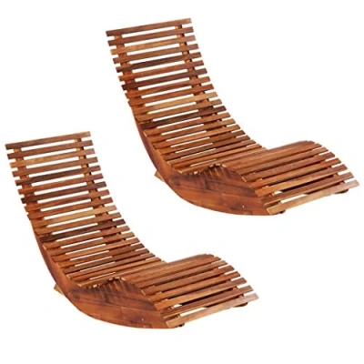 Image de vidaXL Chaises longues basculantes lot de 2 bois d&#039;acacia277093