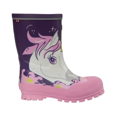 Afbeelding van Viking Jolly Unisex Regenlaarzen purple/multicoloured voor kinderen, Maat: 38, Purple/multi coloured Kunststof
