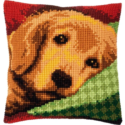 Afbeelding van Vervaco Slaperig hondje Kruissteekkussen pakket PN 0158268