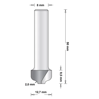Afbeelding van Hitachi 8 mm profielfrees 12.7 x 50 2mm
