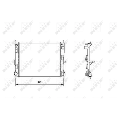 Afbeelding van NRF 58188 Radiateur Aluminium 495 396 23 Koelribben mechanisch gelast RENAULT: Modus / Grand Modus, CLIO 3, NISSAN: MICRA 3