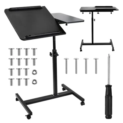 Afbeelding van Maclean Verrijdbaar bureau laptopstatief in hoogte verstelbaar 59 89cm, max. 30kg Zwart MC 121 B