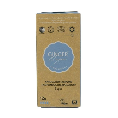 Afbeelding van Ginger Organic Tampons Super Met Applicator 12ST