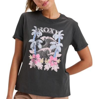 Afbeelding van Roxy Oceanregular Poster Tshirt print, Dames, Maat: XL, Tarmac