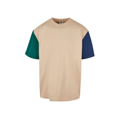 Afbeelding van Urban Classics Oversized Colorblock Tshirt print, Heren, Maat: 5XL, Unionbeige