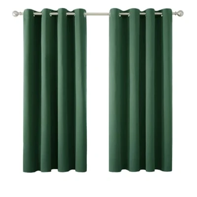 Afbeelding van Deconovo Thermische verduisteringsgordijnen, koude isolerend, gordijnen voor slaapkamer, volwassenen, modern design met oogjes, 117 x 160 cm (breedte hoogte), kerstboomgroen, 2 stuks
