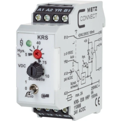 Afbeelding van Metz Connect 110666 Drempelwaardeschakelaar 24, 24 V/AC, V/DC (max) 1x wisselcontact 1 stuk(s)