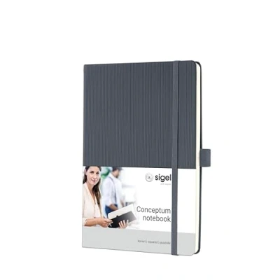 Afbeelding van *notitieboek Conceptum Pure HCdonkergrijs A5 194blz ruit