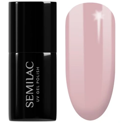 Afbeelding van SEMILAC Soak Off uv gelnagellak, duurzaam en eenvoudig aan te brengen, perfect voor thuis in de salon, /led gel; 7 ml 057 nude beige roze.