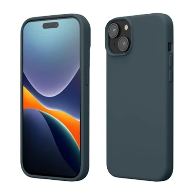 Afbeelding van kwmobile Case voor iPhone 15 Slank TPU Hoesje met Zachte Afwerking In leisteen
