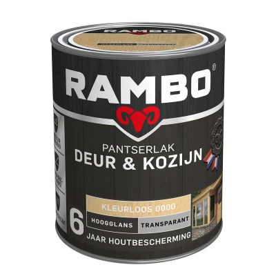 Afbeelding van Rambo Pantserlak Deur &amp; Kozijn Transparant Hoogglans Kleurloos 0000
