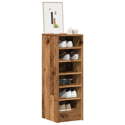 Afbeelding van Schoenenkast 32x35x92 cm bewerkt hout oud houtkleurig