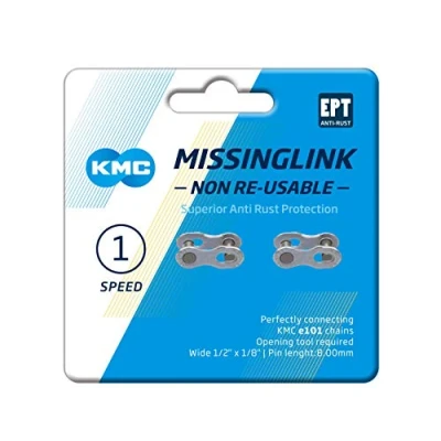 Afbeelding van KMC Sluitschakel MissingLink e101NR EPT zilver single v(2)