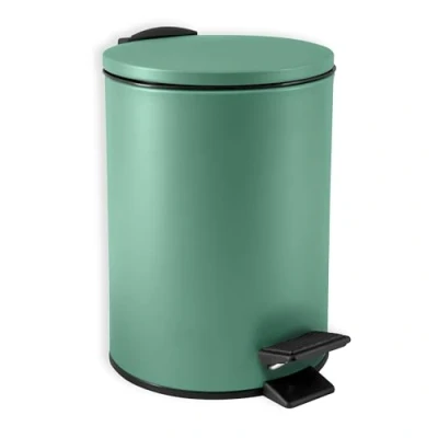 Afbeelding van Spirella Pedaalemmer Cannes salie groen 3 liter metaal L17 x H25 cm soft close toilet/badkamer