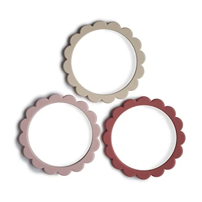 Afbeelding van Mushie Bijtring 3 Pack Blush/Rose/Shifting Sand