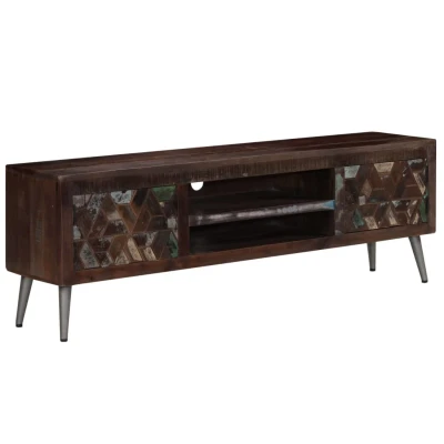Afbeelding van Tv meubel 140x30x45 cm massief gerecycled hout