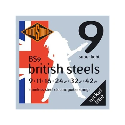 Image de Rotosound BS9 British steels Jeu de cordes guitare électrique 9 42