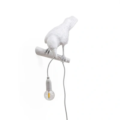 Afbeelding van Seletti Bird Looking Wandlamp Links 32,8 X 14,5 12,3 Cm Wit