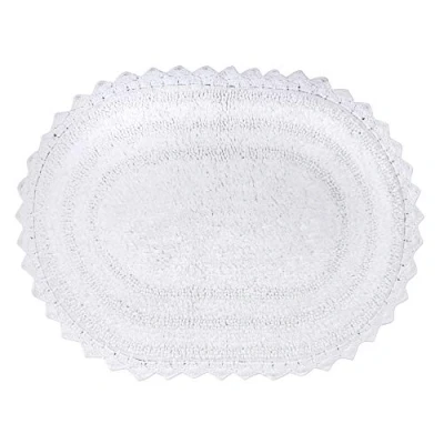 Afbeelding van DII Haak Collectie Badmat, omkeerbaar, klein, ovaal, 43,2 x 61 cm, wit