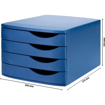 Afbeelding van Djois Bureauladenset Re Solution 4 gesloten laden blauw