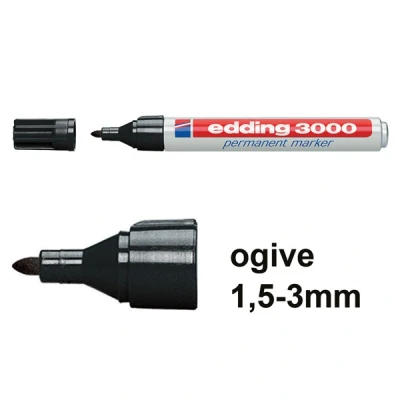 Image de Edding 3000 marqueur permanent (1,5 3 mm ogive) noir