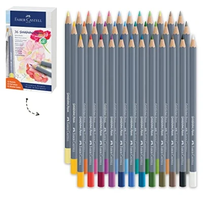 Image de Boîte métal 36 Crayons de couleur aquarellables Faber Castell Goldfaber Aqua