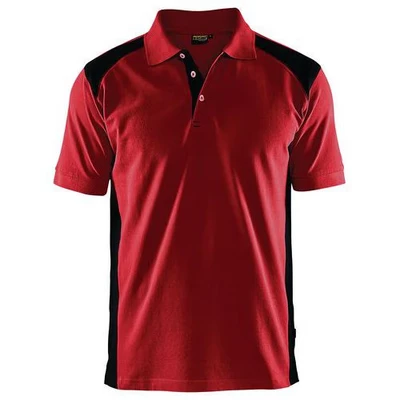 Image de Polo piqué rouge et noir