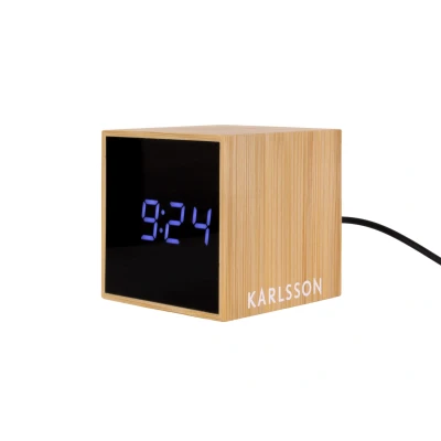 Afbeelding van Karlsson Mini Cube Alarmklok Bamboo