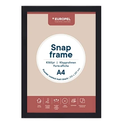 Afbeelding van Kliklijst Europel A4 25mm mat zwart