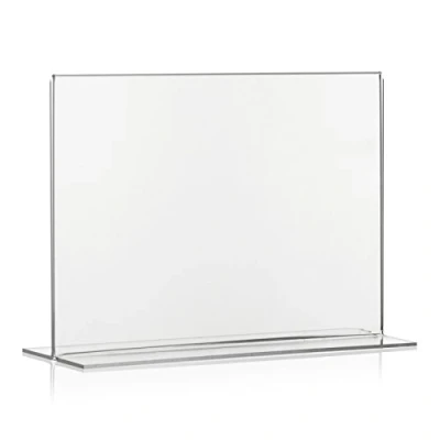 Afbeelding van 5 x DIN A5 reclamedisplay, T vorm, prijsweergave in liggend formaat, originele posterhouder van plexiglas platen
