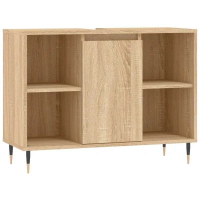 Afbeelding van Badkamerkast 80x33x60 cm bewerkt hout sonoma eikenkleurig