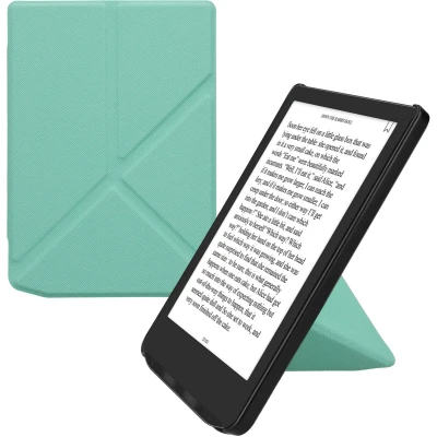 Afbeelding van kwmobile E reader hoesje geschikt voor Pocketbook Verse / Pro Color Vivlio Light HD hoes Ereader flip case met standaard cover van kunstleer In mintgroen