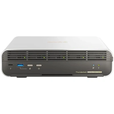 Image de QNAP TBS H574TX Serveur NAS 5 Baies RAID JBOD, 0, 1, 10, 5, 50, 6, 60, disque de réserve 60 RAM 12 Go 2.5 Gigabit Ethernet / 10 iSCSI support