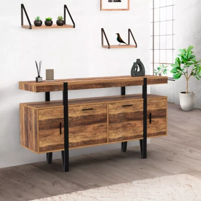 Afbeelding van AUSTRIA 4 deurs dressoir met pennenpoten 140 cm
