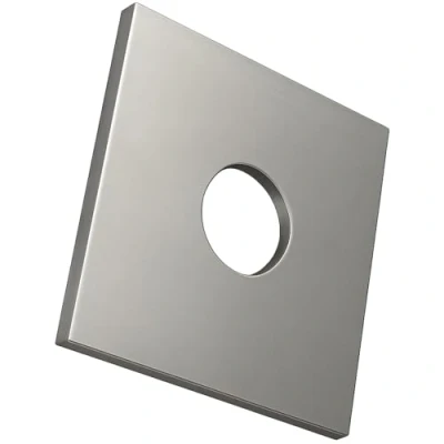 Afbeelding van M12 vierkante plaatringen, rechthoekige sluitring met rond gat, robuuste verzinkte voor 12 mm bouten/moeren DIN436 (2 stuks)