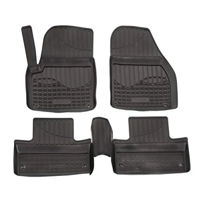Afbeelding van J&amp;J AUTOMOTIVE 3D rubberen vloermatten geschikt voor Range Rover Evoque 2011 2018, individuele pasvorm met ongeveer 4 5 cm hoge rand, alle seizoenen, stuks, premium kwaliteit