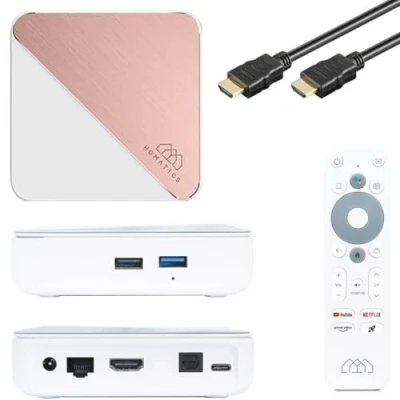 Afbeelding van Homatics Box R 4K Plus Android 11 tv mediaspeler (Chromecast, Google, Netflix, Disney +, Prime Video, Google Play Store, UHD, HDR, WiFi 6, Bluetooth 5.0, spraakafstandsbediening, wit)