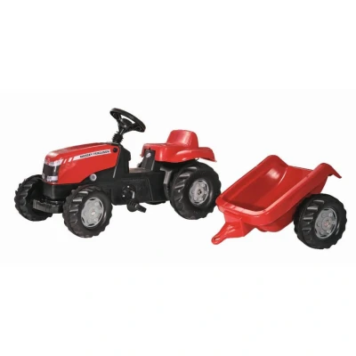 Afbeelding van rolly toys Massey Ferguson S2601230 Tractor en aanhanger