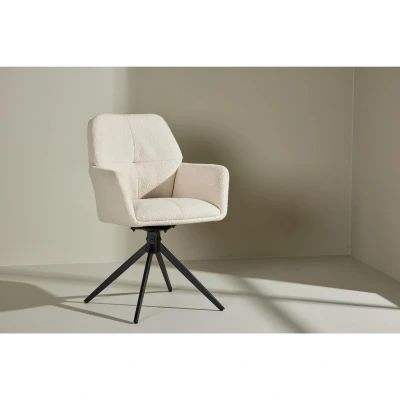 Afbeelding van Lucetta eetkamerstoel boucle wit