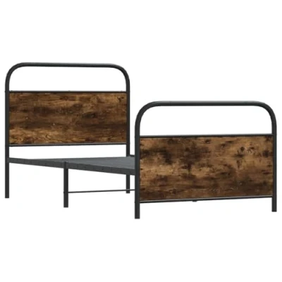 Afbeelding van vidaXL Bedframe zonder matras bewerkt hout gerookt eiken 90x200 cm