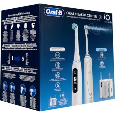 Image de Combiné dentaire Oral B Oxyjet + iO6 Blanc