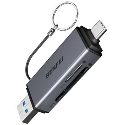 Afbeelding van Benfei USB C Micro SD/ SD Kaartlezer 3.0/ 5 GBPS Aluminium Cardreader